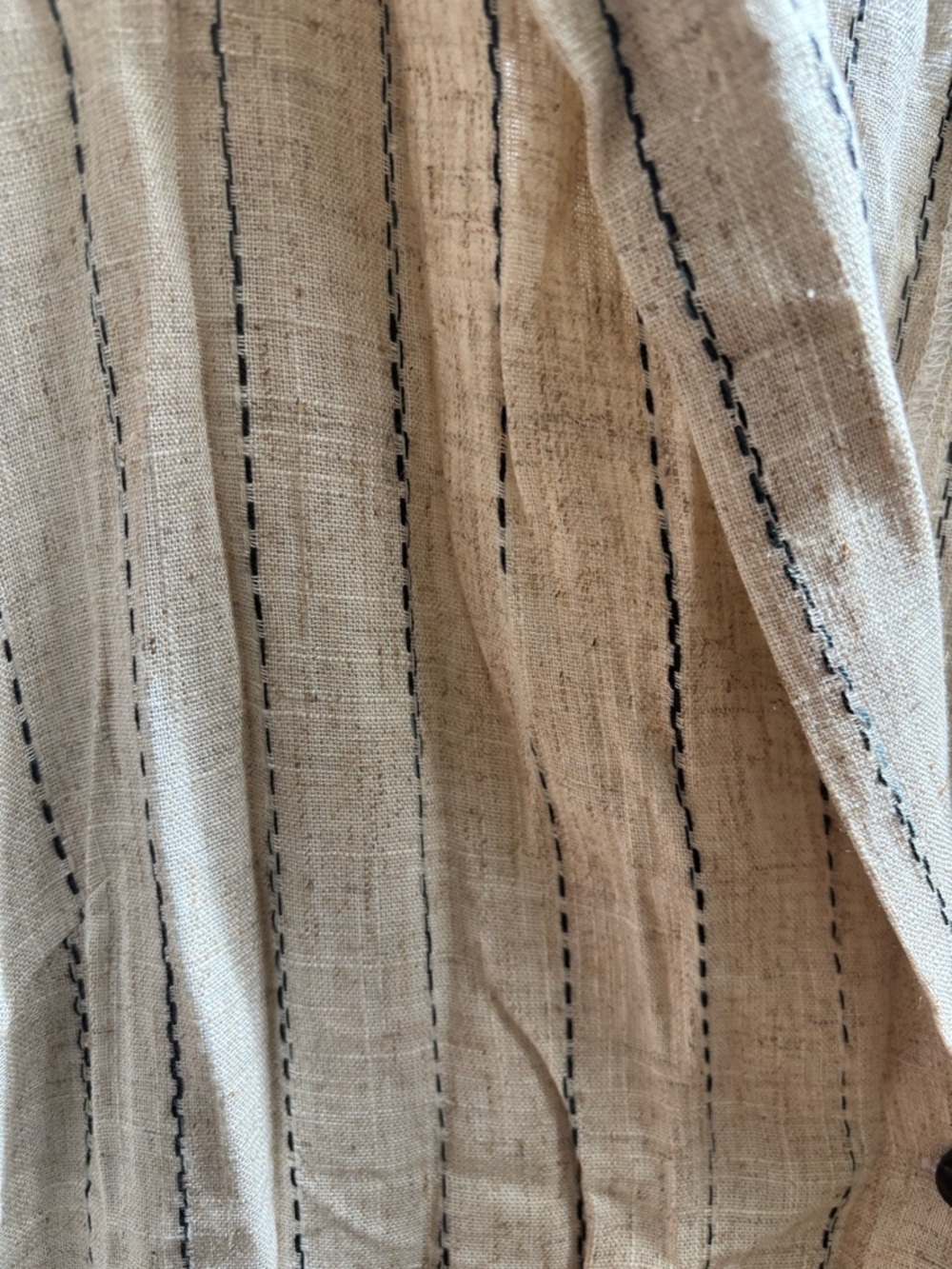 ASOS Topshop Linen button down romper in natural stripe, Size 12,NWT SEE NOTES - Picture 2 of 8